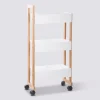 5five Desserte 3 niveaux à roulettes, Bambou blanc