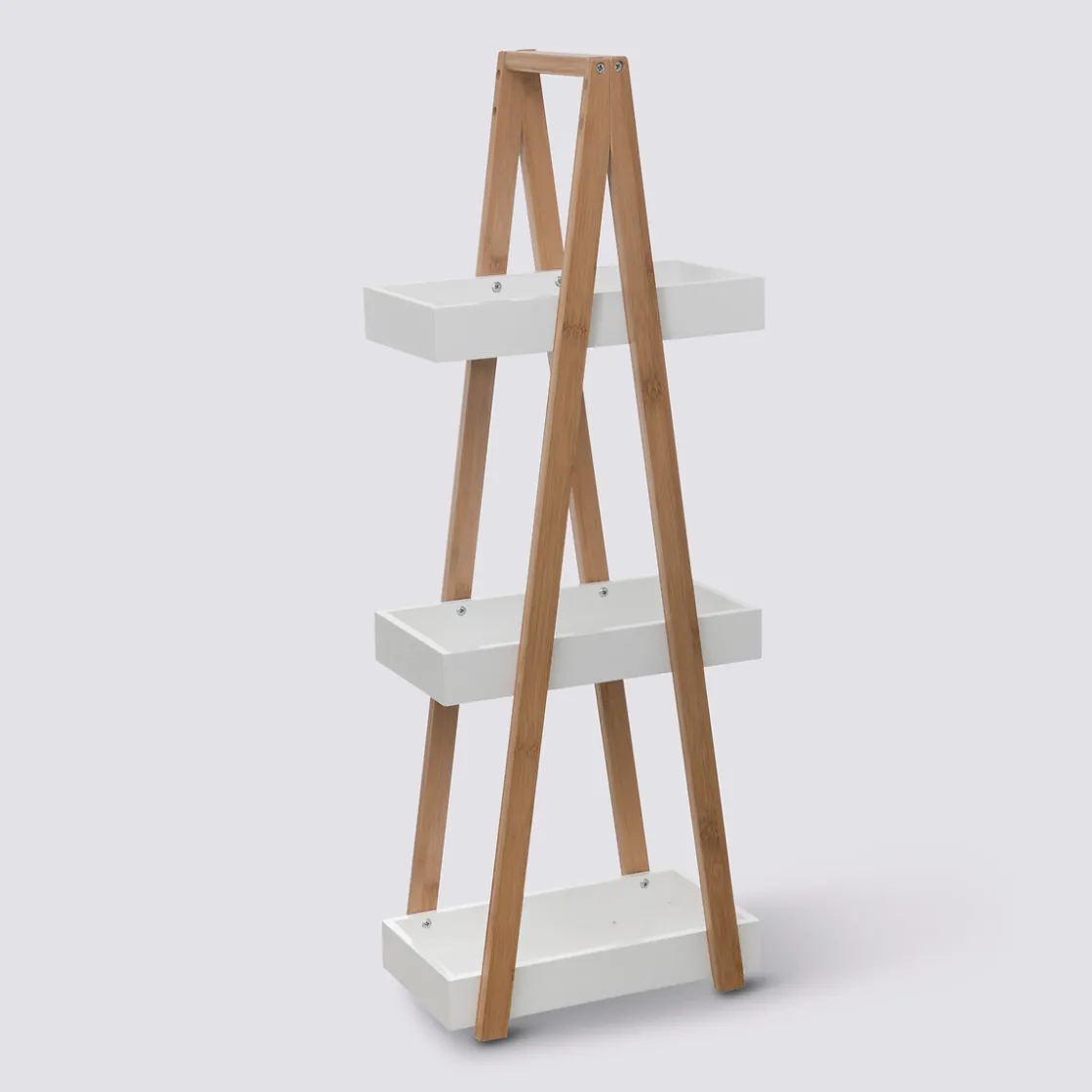 5five Desserte 3 niveaux triangle, Bambou blanc