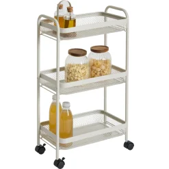 5five Desserte à roulette 3 niveaux, Beige