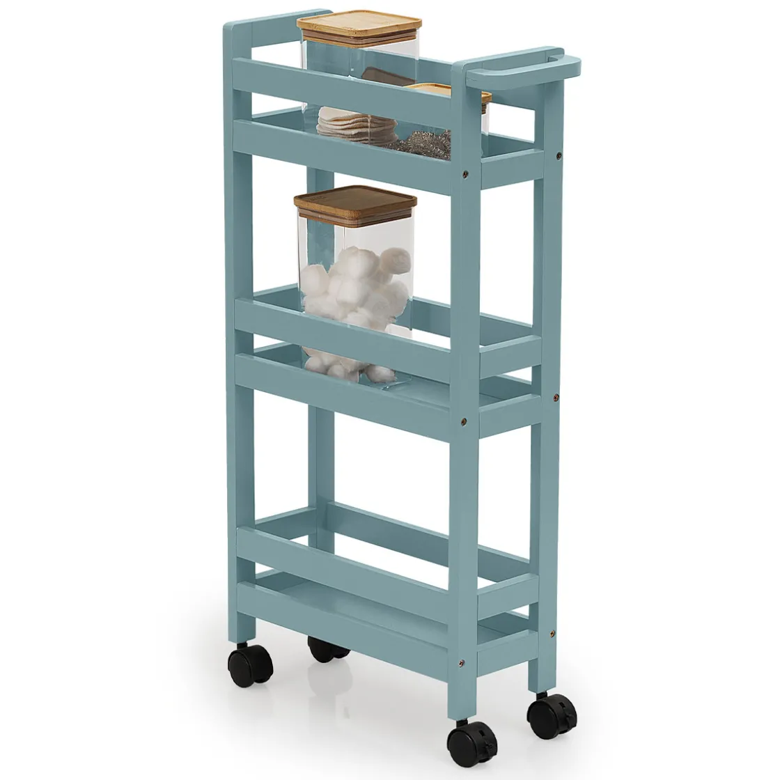 5five Desserte à roulettes 3 niveaux, Bleu artic