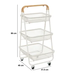 5five Desserte à roulettes 3 niveaux, Beige