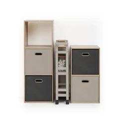 5five Desserte à roulettes 3 niveaux, Beige naturel