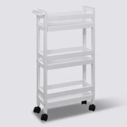 5five Desserte à roulettes 3 niveaux, Blanc coton