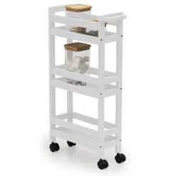 5five Desserte à roulettes 3 niveaux, Blanc coton
