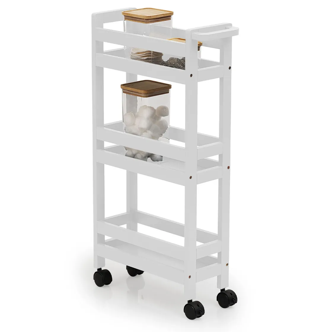 5five Desserte à roulettes 3 niveaux, Blanc coton