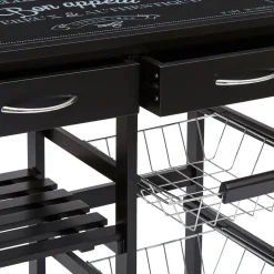 5five Desserte à roulettes 5 niveaux, Noir