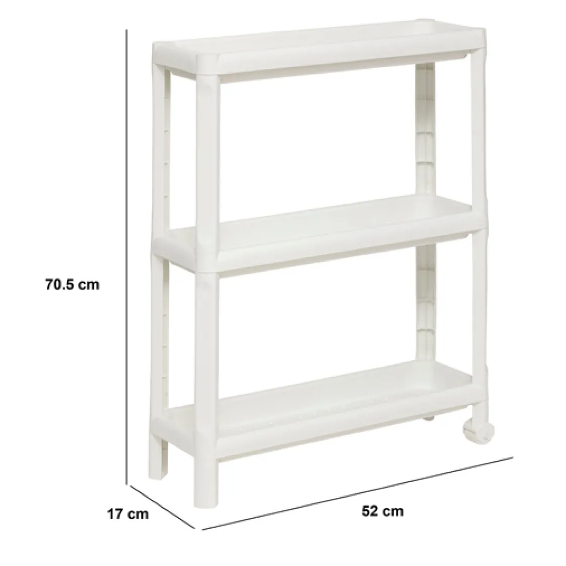 5five Desserte à roulettes 3 niveaux, Blanc