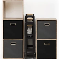 5five Desserte à roulettes 3 niveaux, Noir khôl