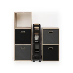 5five Desserte à roulettes 3 niveaux, Noir khôl