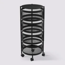 5five Desserte à roulettes 4 étages, Noir