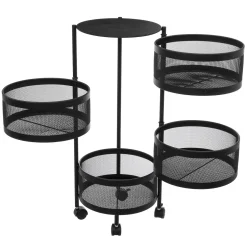 5five Desserte à roulettes 4 étages, Noir