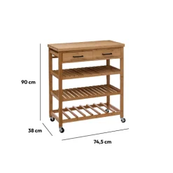 5five Desserte grand modèle 2 tiroirs, Bambou