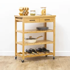 5five Desserte grand modèle 2 tiroirs, Bambou