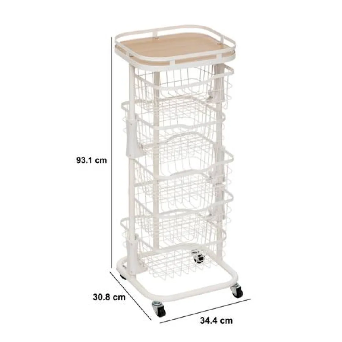 5five Desserte, L.34,5 cm, Blanc