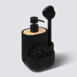 5five Distributeur de savon avec accessoires 500ml, Noir