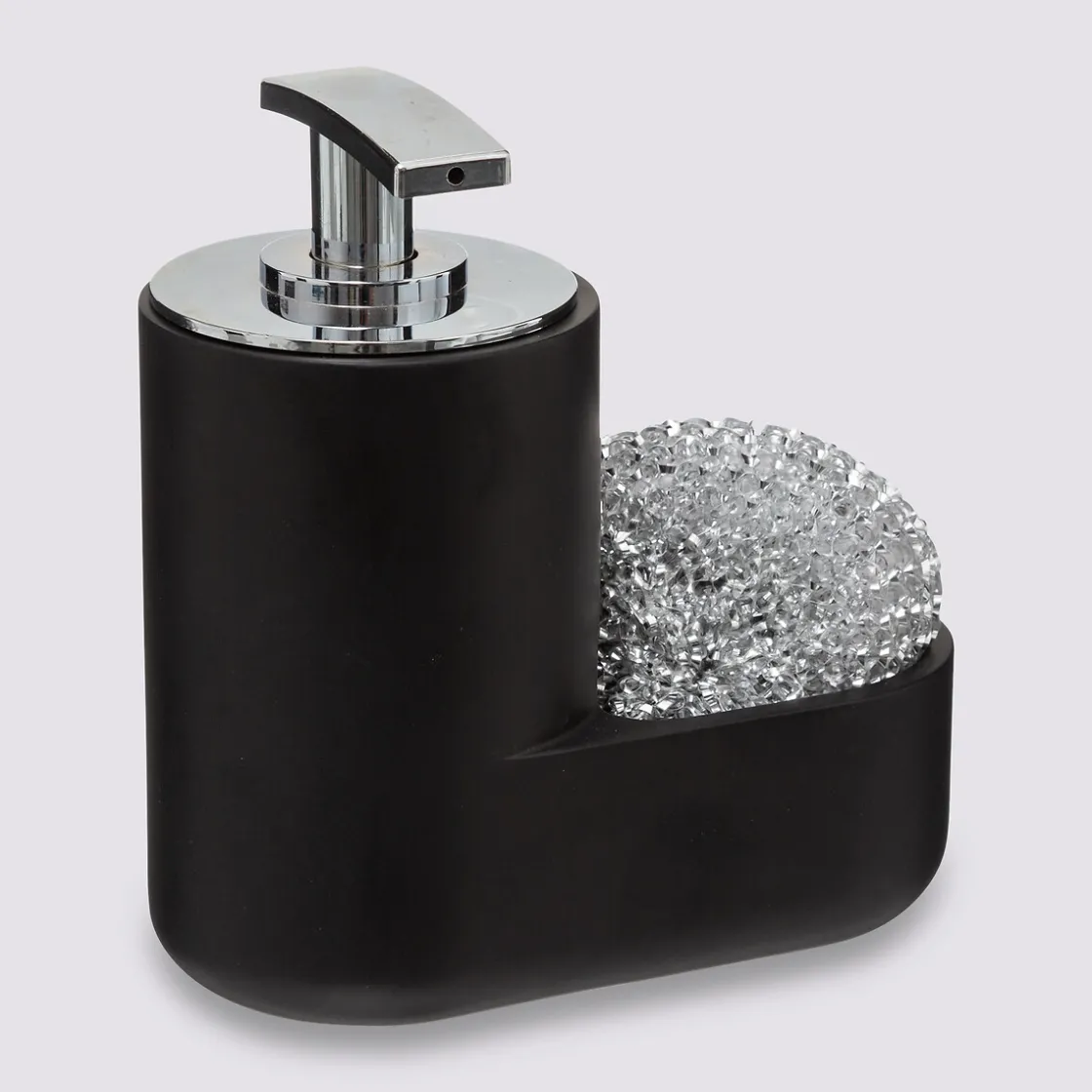 5five Distributeur de savon avec éponge 300ml, Noir
