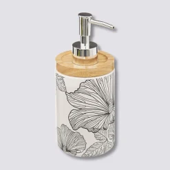 5five Distributeur de savon 400ml, Noir et Blanc