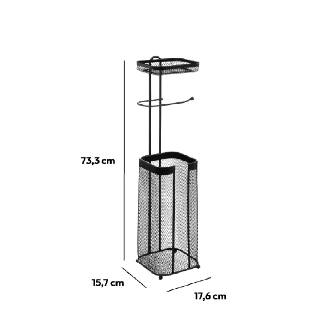 5five Dérouleur avec réserve et support, Métal noir