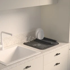 5five Egouttoir à vaisselle tapis 16 courverts, Gris