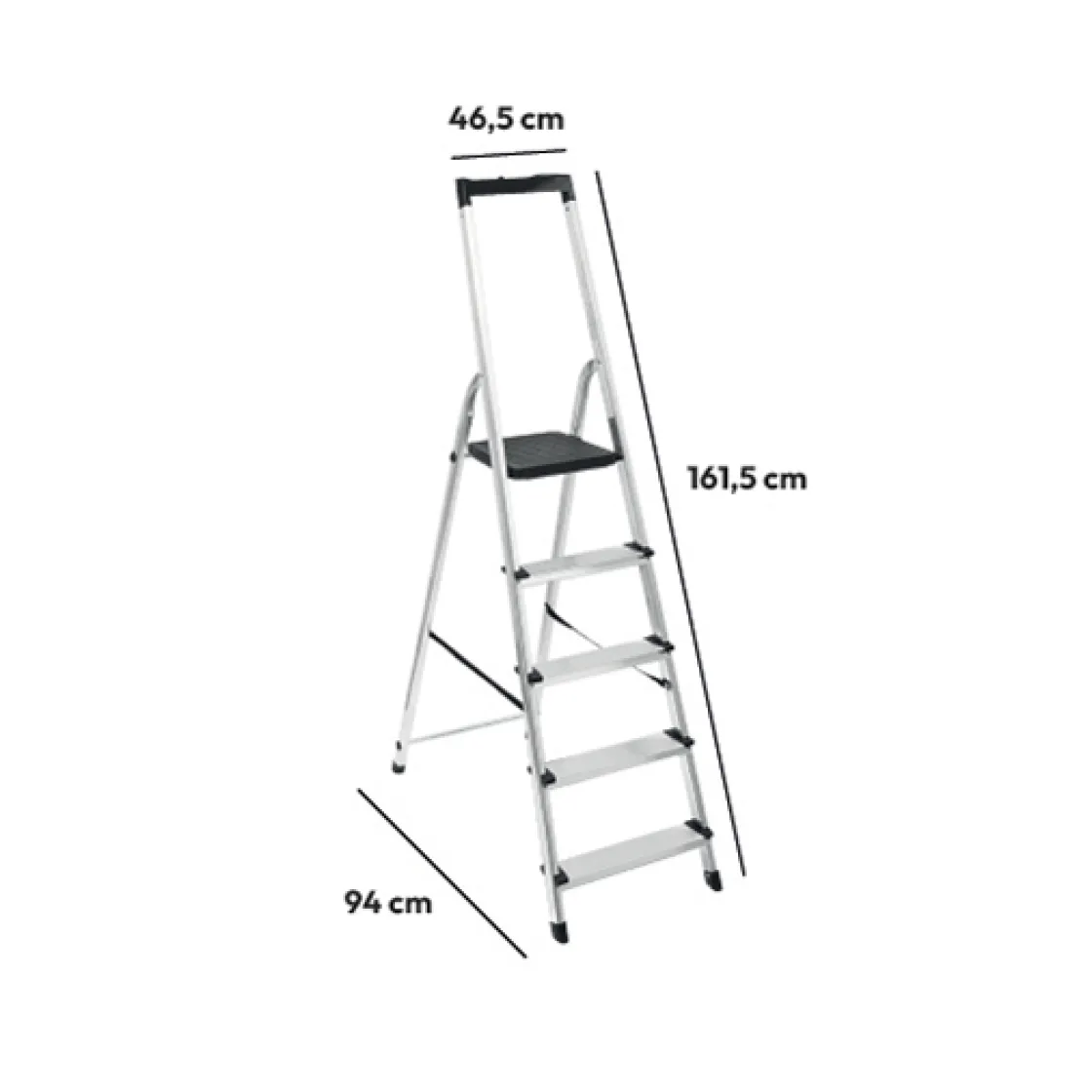 5five Escabeau pliable en aluminium 5 marches