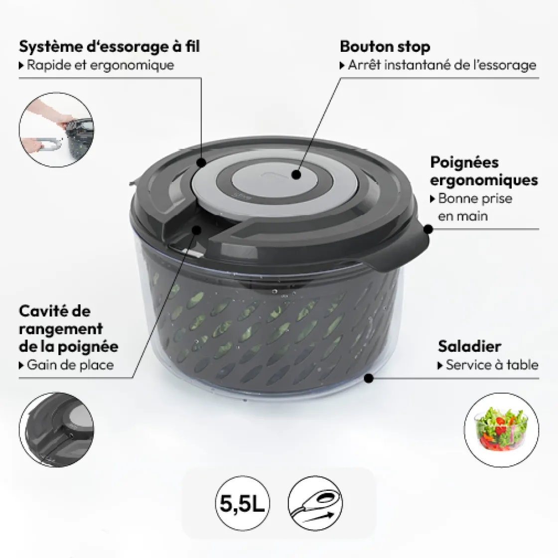 5five Essoreuse à fil, 5,5L