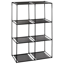 5five Etagère 6 cases avec 6 boîtes de rangement, Noir