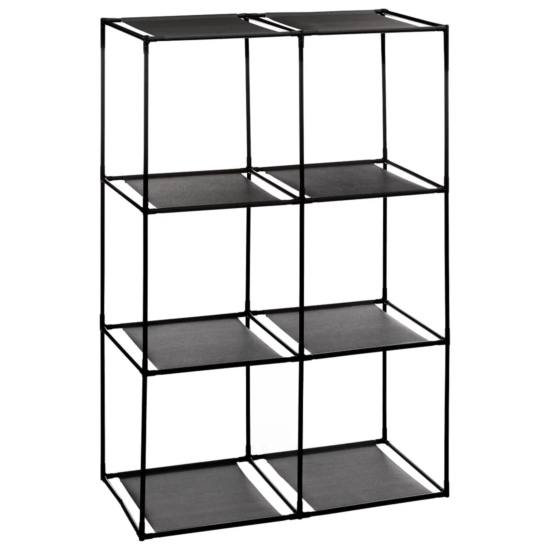 5five Etagère 6 cases avec 6 boîtes de rangement, Noir