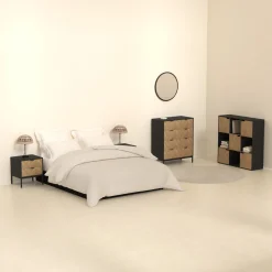 5five Etagère 9 cases, Effet bois et noir