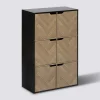 5five Etagère 6 cases, Effet bois et noir