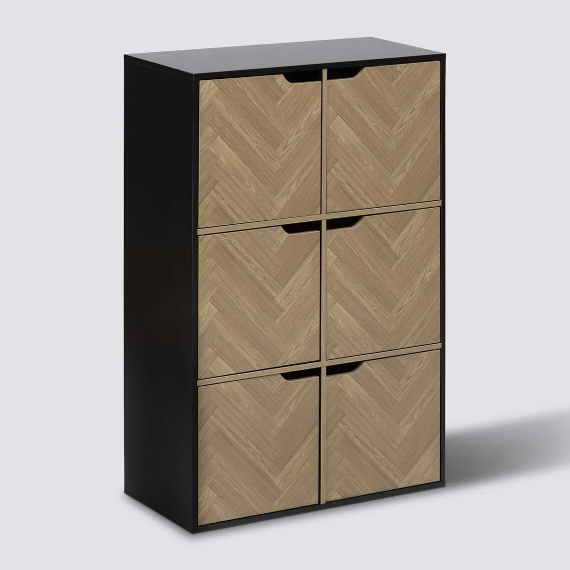 5five Etagère 6 cases, Effet bois et noir