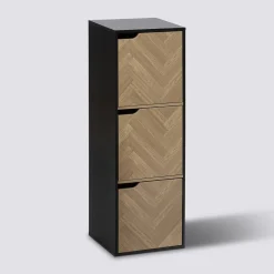 5five Etagère 3 cases, Effet bois et noir