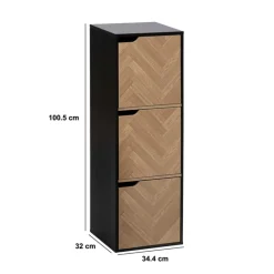 5five Etagère 3 cases, Effet bois et noir