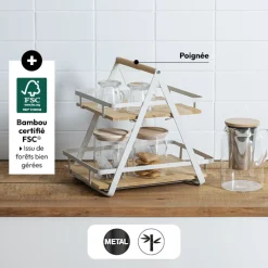 5five Etagère 2 niveaux avec anse, Bambou