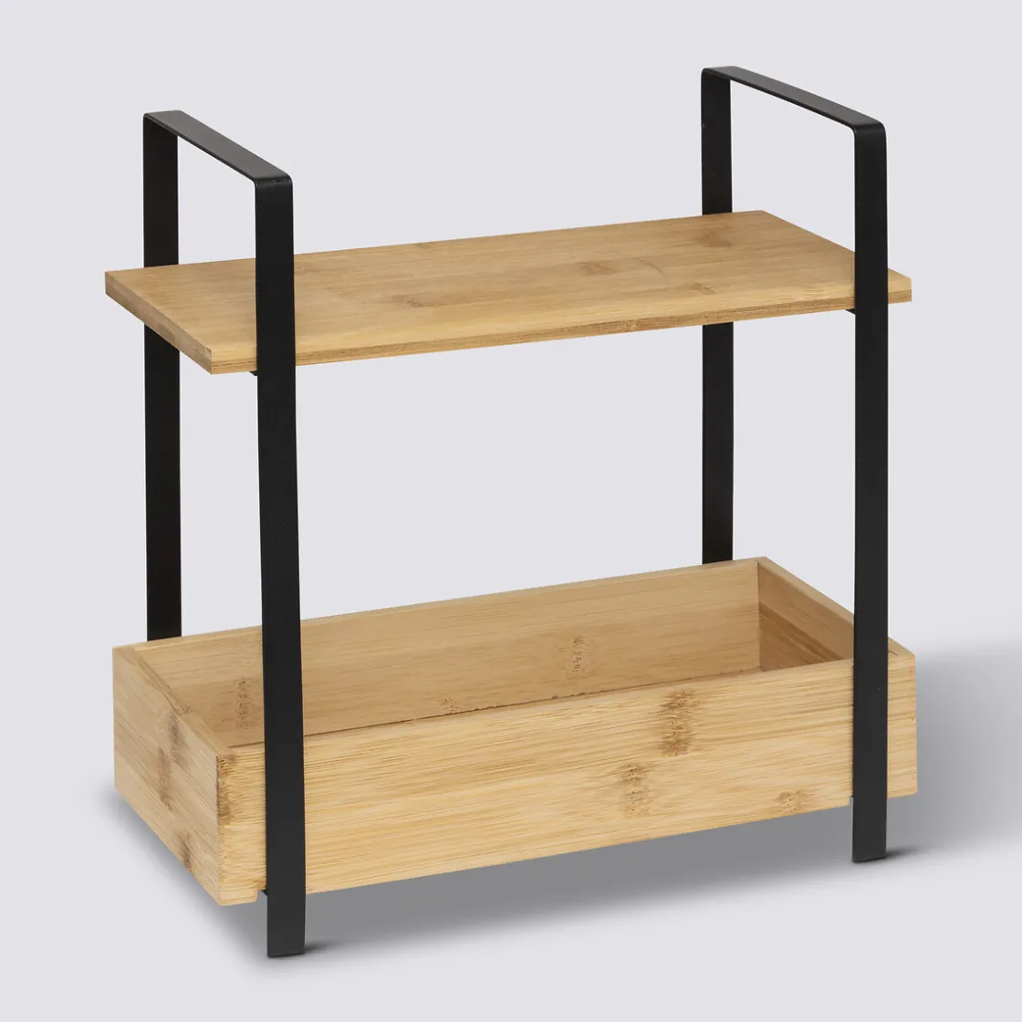 5five Etagère 2 niveaux avec bac de rangement, Bambou