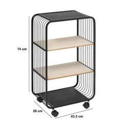 5five Etagère 3 niveaux, Métal et bois, Beige