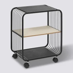 5five Etagère 2 niveaux, métal et bois, Noir