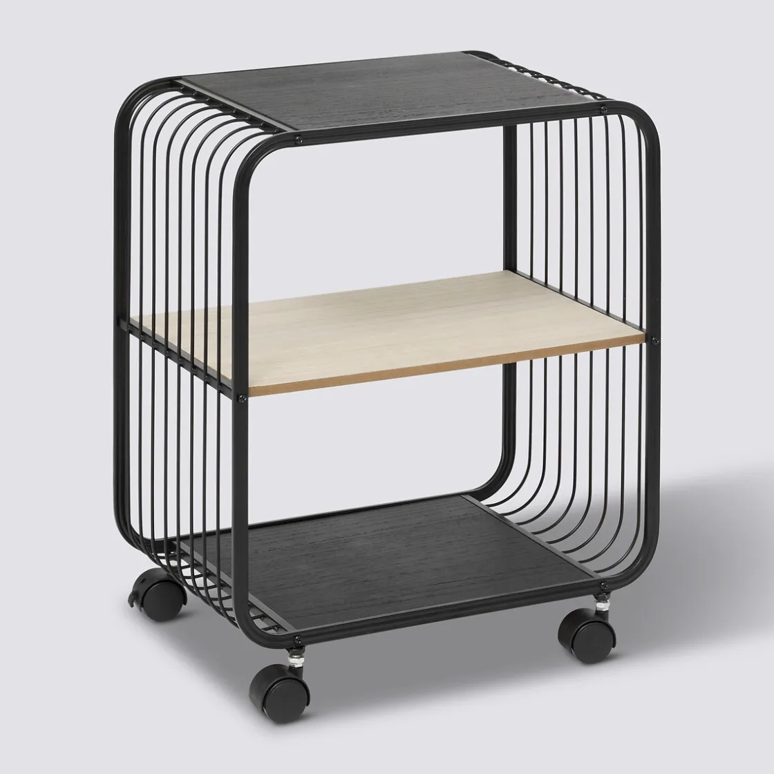 5five Etagère 2 niveaux, métal et bois, Noir