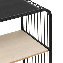 5five Etagère 4 niveaux, métal et bois, Noir