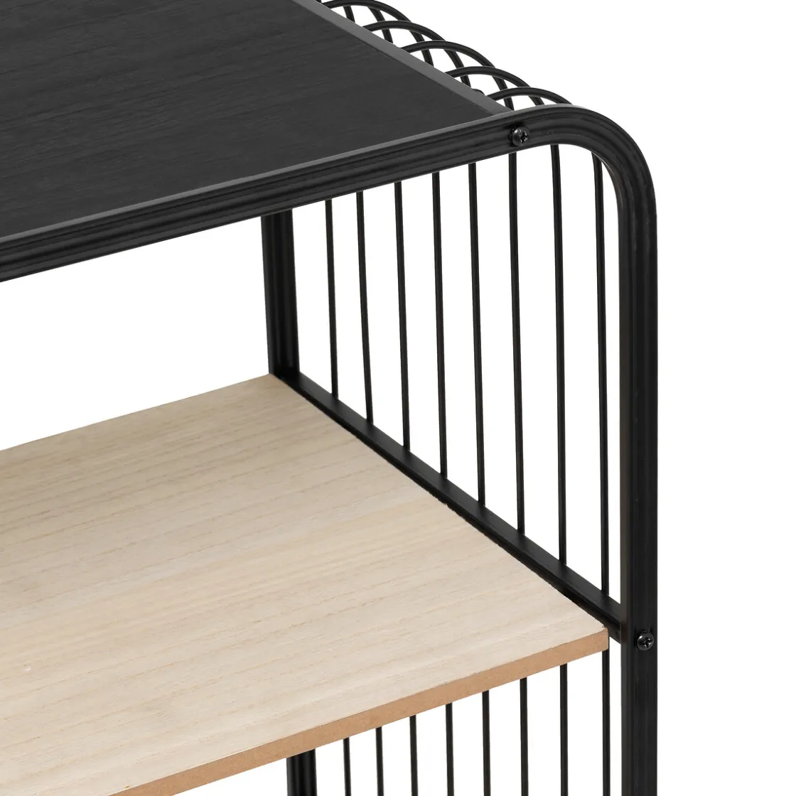 5five Etagère 4 niveaux, métal et bois, Noir