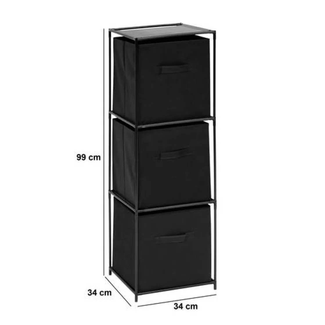 5five Etagère 3 niveaux, Noir