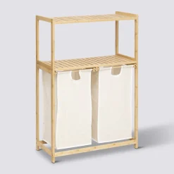 5five Etagère avec 2 sacs à linge, Bambou