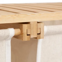 5five Etagère avec 2 sacs à linge, Bambou