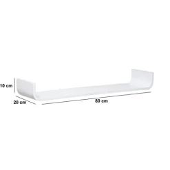 5five Etagère courbée, 80x20 cm, Blanc