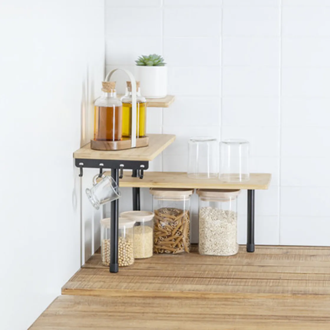 5five Etagère d'angle 3 niveaux, Beige