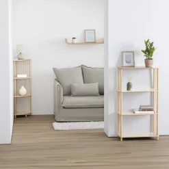 5five Etagère d'angle 4 niveaux, Effet bois clair