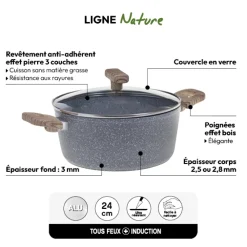 5five Faitout Aluminium forgé, 24 cm