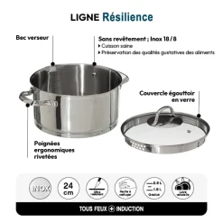 5five Faitout en Inox, 24 cm