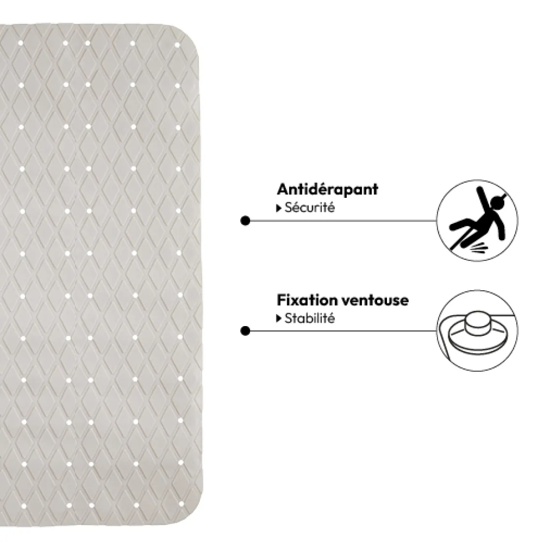 5five Fond de baignoire antidérapant, Plastique