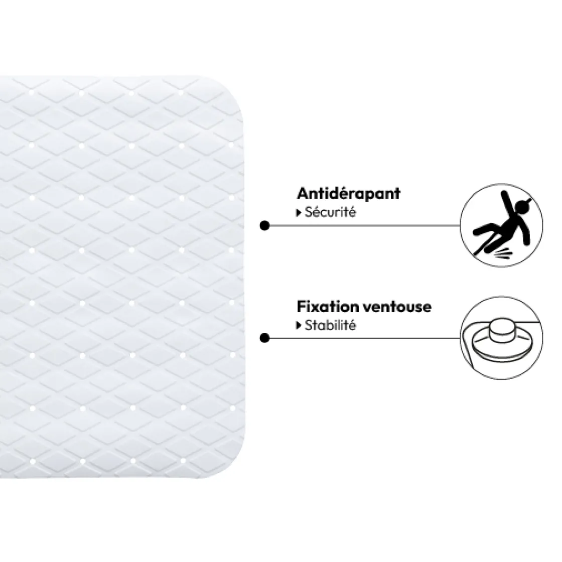 5five Fond de douche antidérapant, Plastique