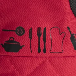 5five Gant de cuisine néoprène, Gris et rouge